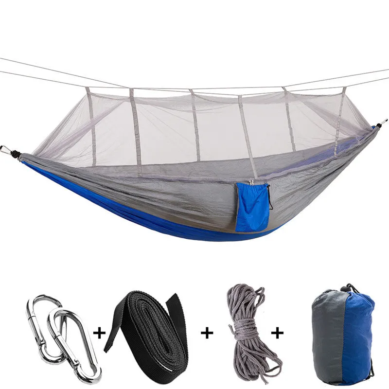 1-2 Person Outdoor Mosquito Net Parachute Hammock Camping Hanging Sleeping Bed Swing Portable  Double  Chair Hamac Army Green