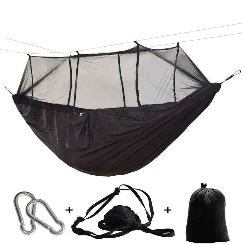 1-2 Person Outdoor Mosquito Net Parachute Hammock Camping Hanging Sleeping Bed Swing Portable  Double  Chair Hamac Army Green