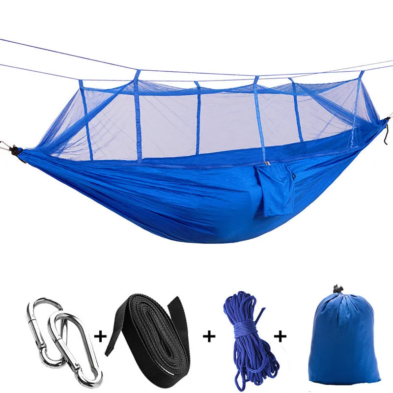 1-2 Person Outdoor Mosquito Net Parachute Hammock Camping Hanging Sleeping Bed Swing Portable  Double  Chair Hamac Army Green