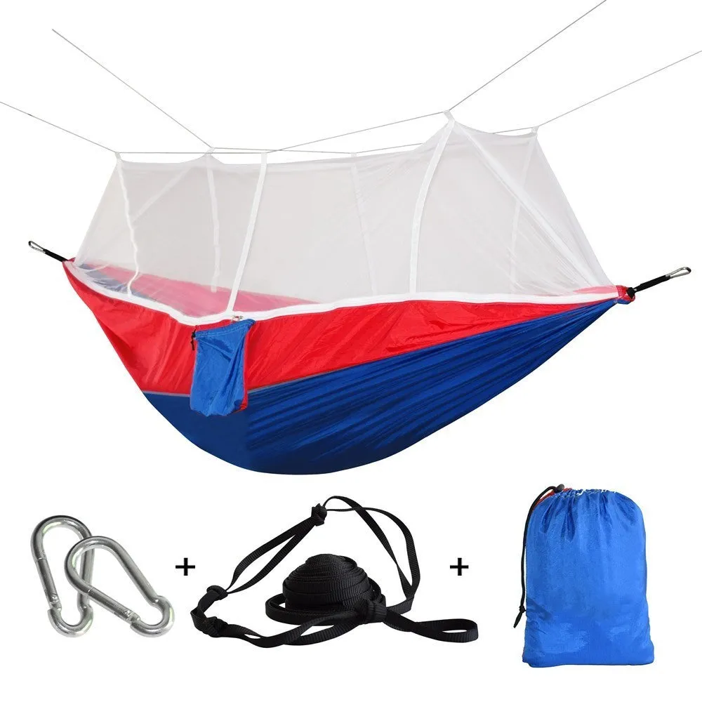 1-2 Person Outdoor Mosquito Net Parachute Hammock Camping Hanging Sleeping Bed Swing Portable  Double  Chair Hamac Army Green