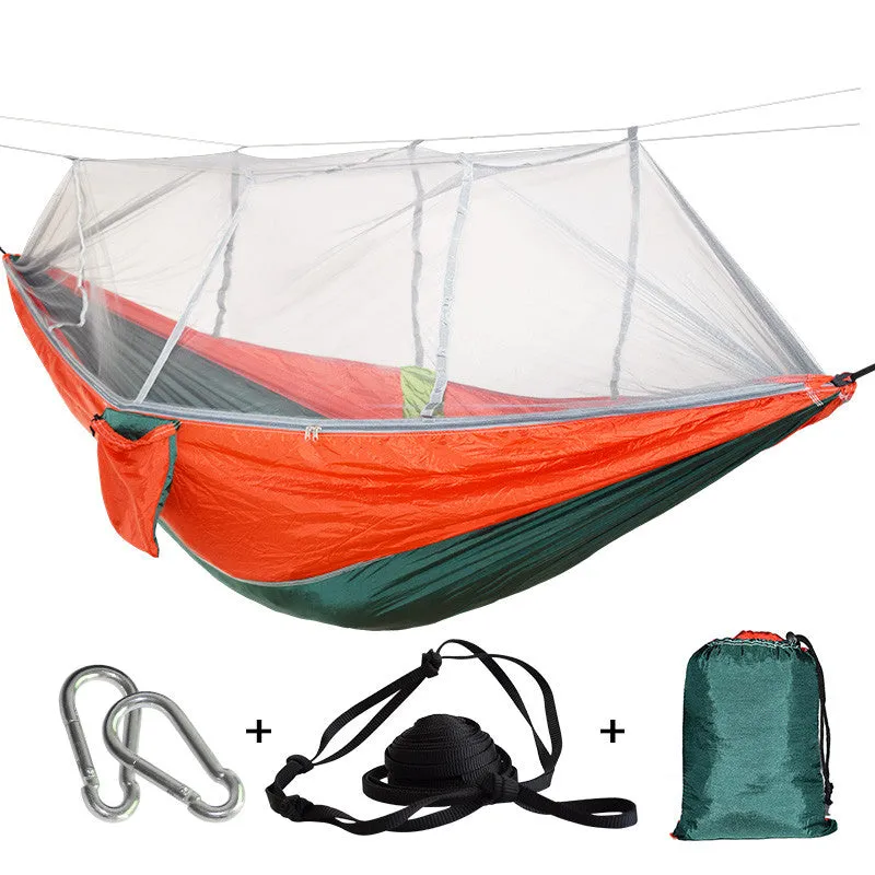 1-2 Person Outdoor Mosquito Net Parachute Hammock Camping Hanging Sleeping Bed Swing Portable  Double  Chair Hamac Army Green