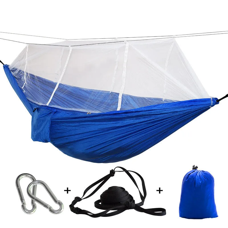 1-2 Person Outdoor Mosquito Net Parachute Hammock Camping Hanging Sleeping Bed Swing Portable  Double  Chair Hamac Army Green