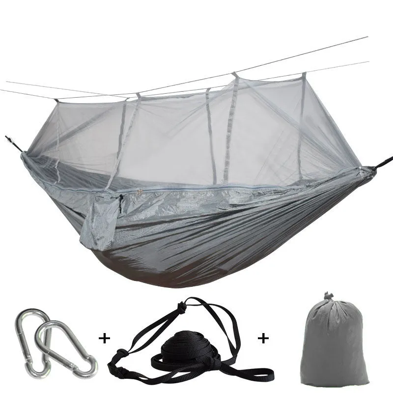 1-2 Person Outdoor Mosquito Net Parachute Hammock Camping Hanging Sleeping Bed Swing Portable  Double  Chair Hamac Army Green