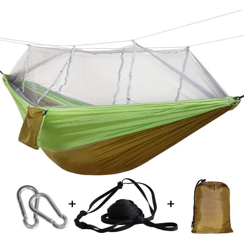 1-2 Person Outdoor Mosquito Net Parachute Hammock Camping Hanging Sleeping Bed Swing Portable  Double  Chair Hamac Army Green