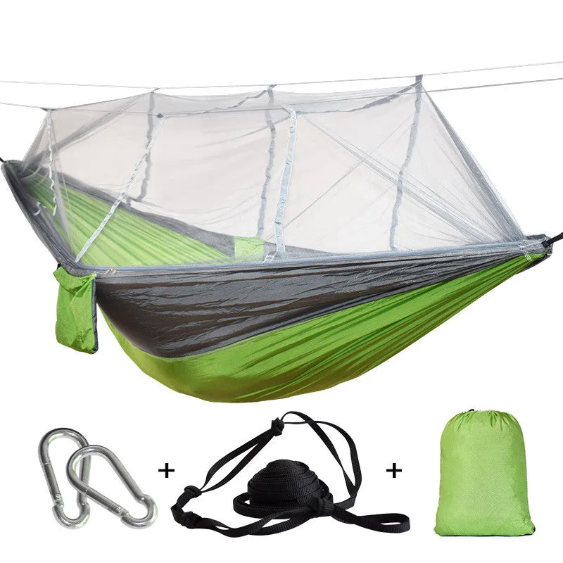 1-2 Person Outdoor Mosquito Net Parachute Hammock Camping Hanging Sleeping Bed Swing Portable  Double  Chair Hamac Army Green