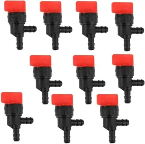 (10 Pack) 494769 90 Degree 1/4 Inline Fuel Shut Off Valve for Briggs & Stratton 698181 494539 697944 Tecumseh 35857 Mower Generator Pressure Washer