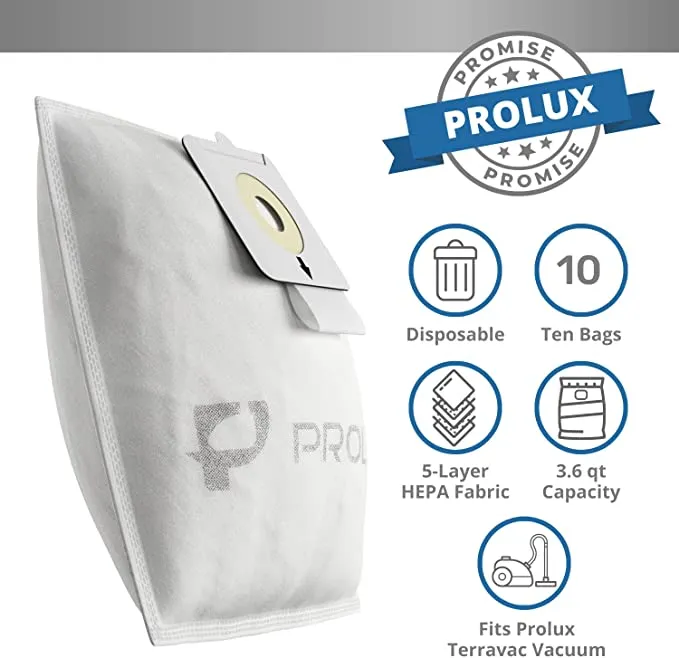 10 pack of bags for Prolux TerraVac Vacuum