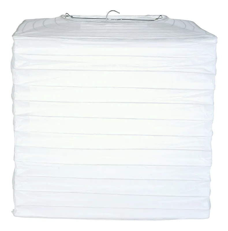 10" White Square Shaped Paper Lantern