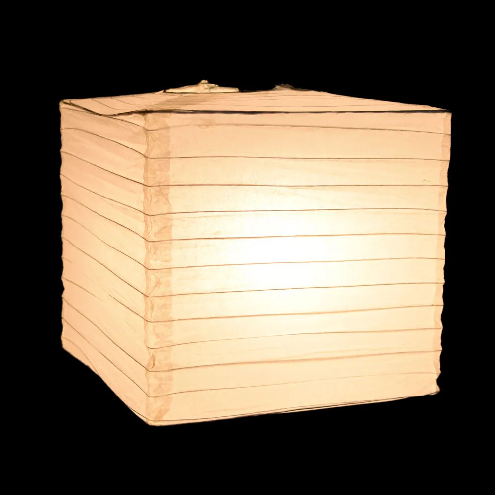 10" White Square Shaped Paper Lantern