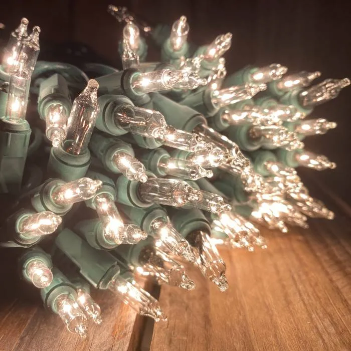 150-bulb Clear Twinkle Lights, Green Wire