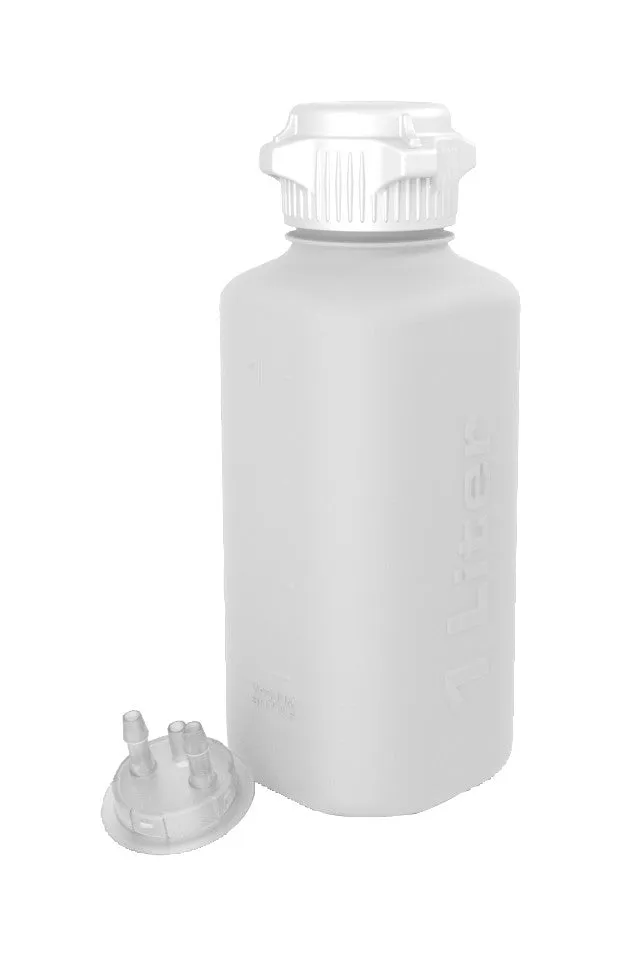 1L Polypropylene (PP) Heavy Duty Vacuum Bottle -1/4" Hose Barb Adapter and Vent Port