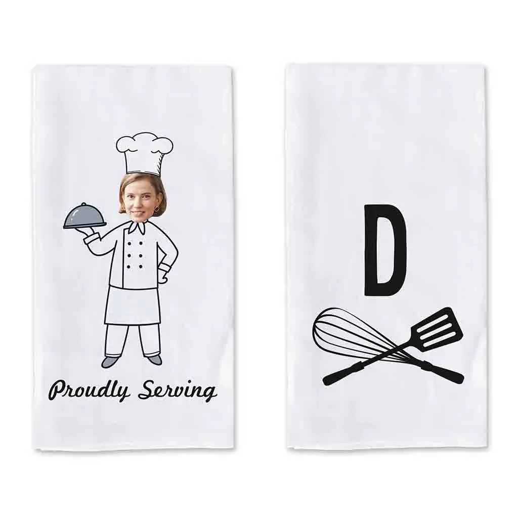 2 Piece Personalized Kitchen Towel Set for the Cook