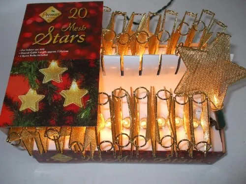 20 Gold MESH Star Lights