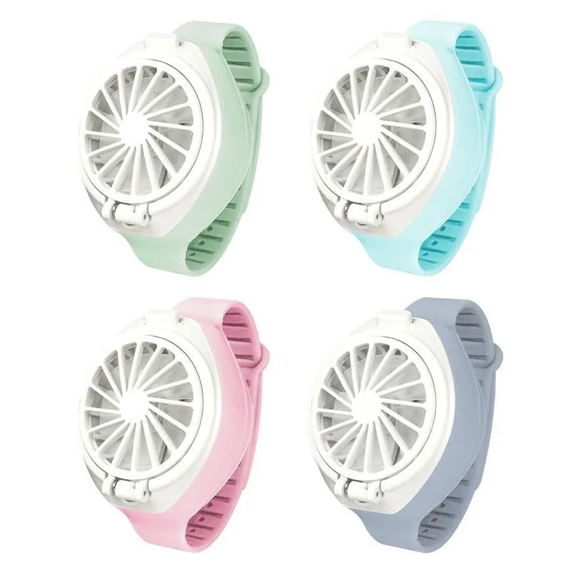 2020 NEW USB Folding Fashion Pocket Portable Fan Third-Gear Electric Mini Watch Shape Summer Cooler