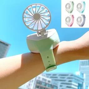 2020 NEW USB Folding Fashion Pocket Portable Fan Third-Gear Electric Mini Watch Shape Summer Cooler