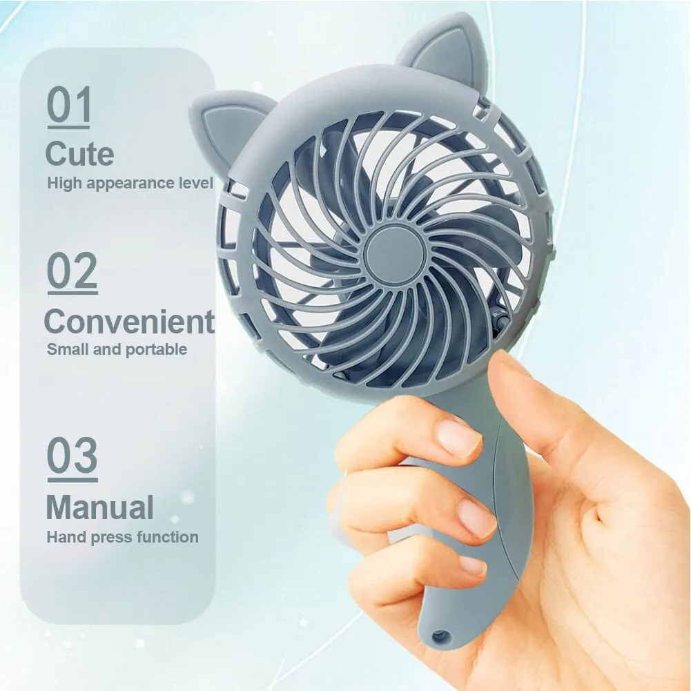 3 Colors Portable Handheld Fan Hand Pressure Fan Mini Portable Fan Without Battery Household Cute Fa