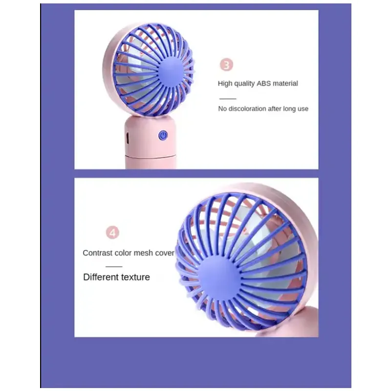 3-Speed Quiet Sound Handheld Mini Fan Jg-173