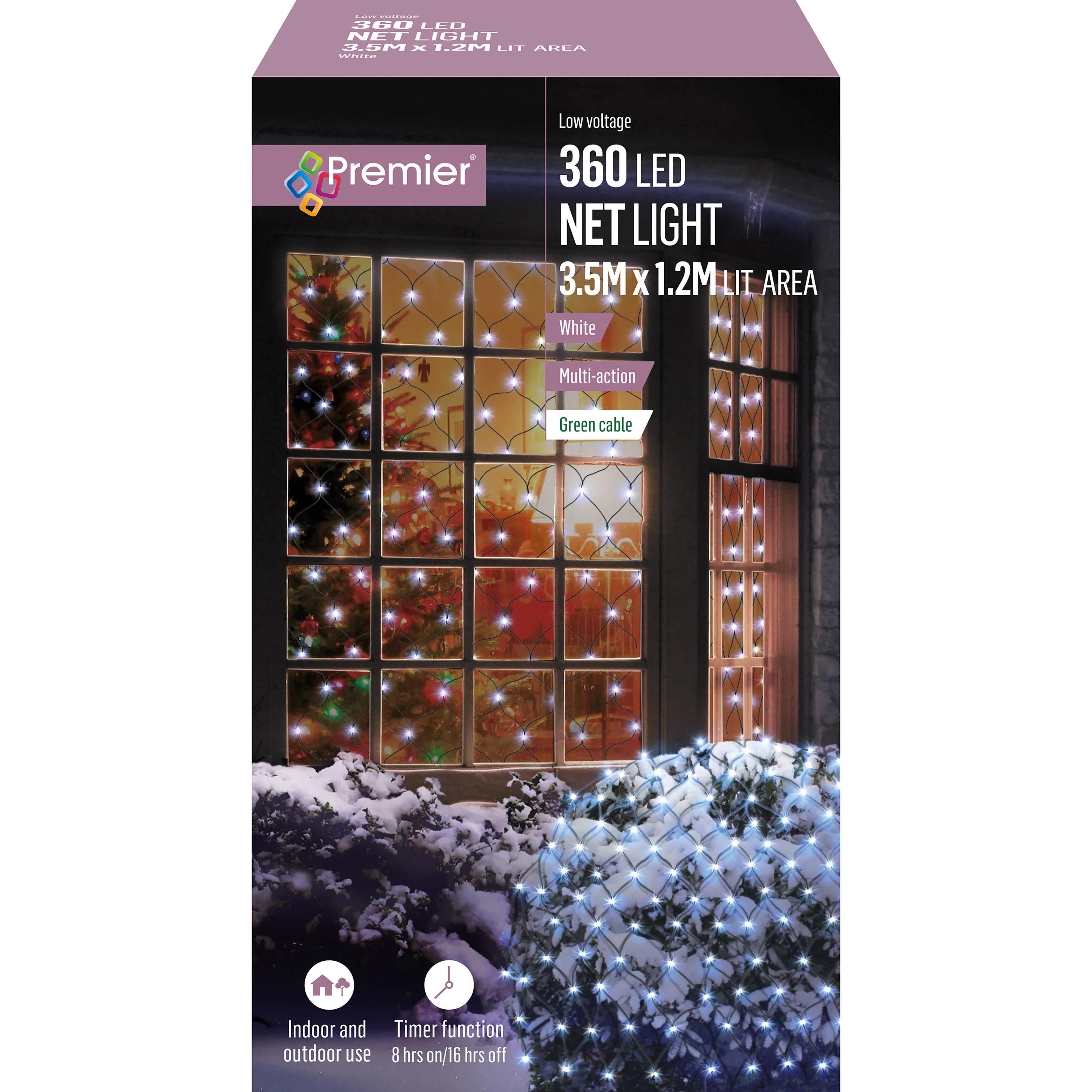 360L 3.5x1.2m LED Multi Action Net Light- White