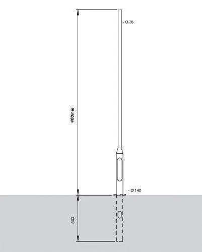 4 Meter Tubular Steel Rooted Column