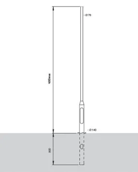 4 Meter Tubular Steel Rooted Column