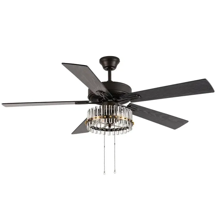 52"W Betty Oil-Rubbed Bronze Metal 2-Light Ceiling Fan