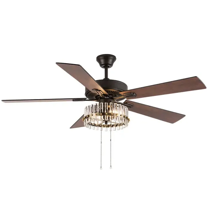 52"W Betty Oil-Rubbed Bronze Metal 2-Light Ceiling Fan