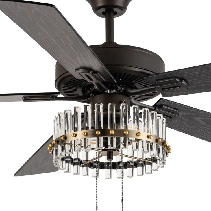 52"W Betty Oil-Rubbed Bronze Metal 2-Light Ceiling Fan