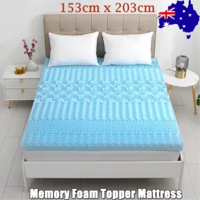 7 Zone Memory Foam Topper Mattress Toppers Cool Gel Pad Mat Medium Firm 8cm Thick 153cm x 203cm