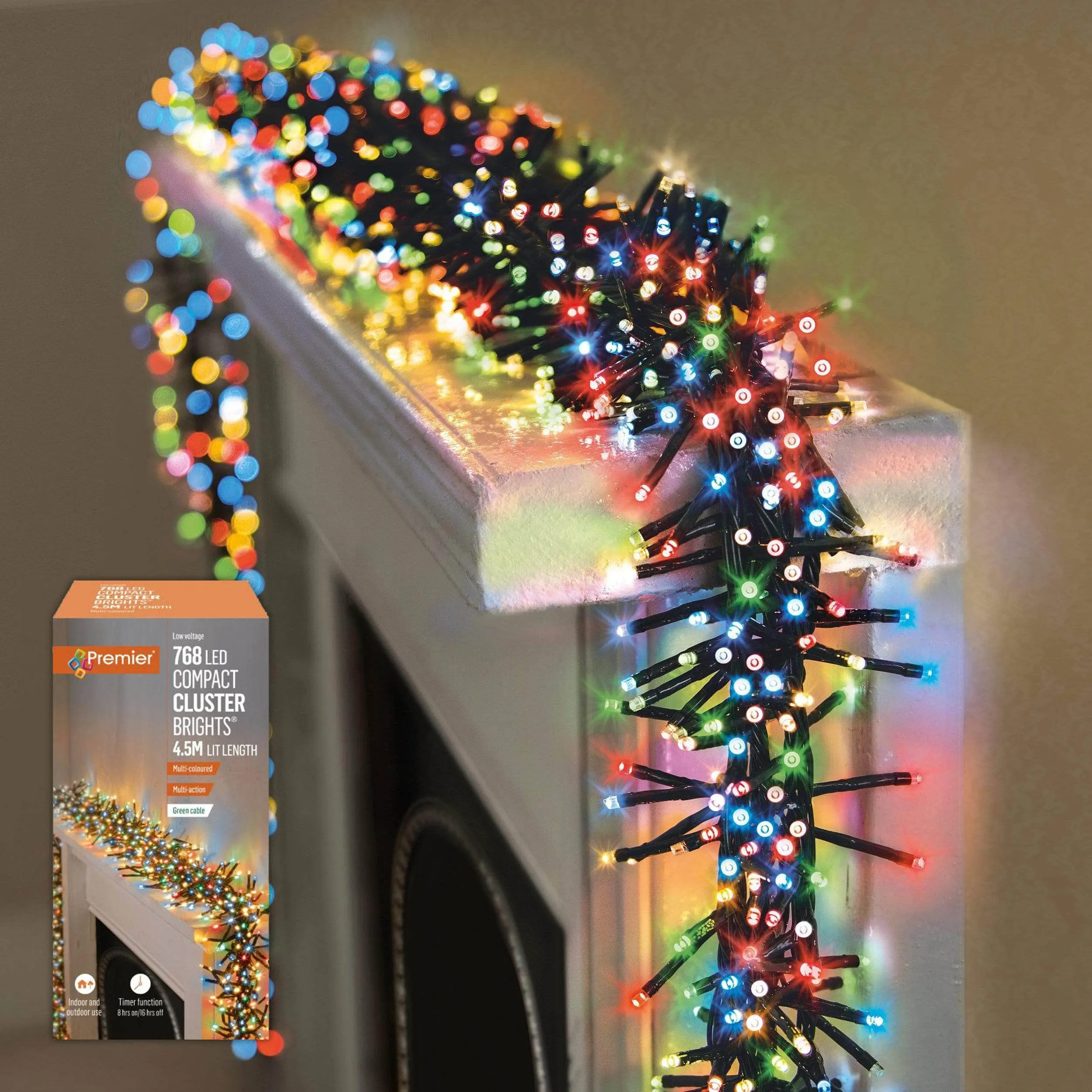 768 Multicoloured LED Compact Cluster Lights