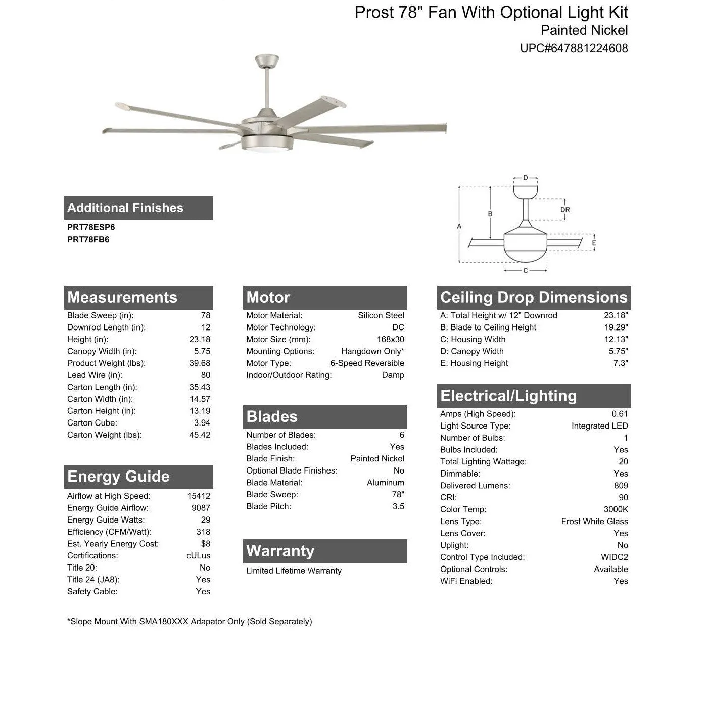 78" Prost in Painted Nickel w/ Painted Nickel Blades