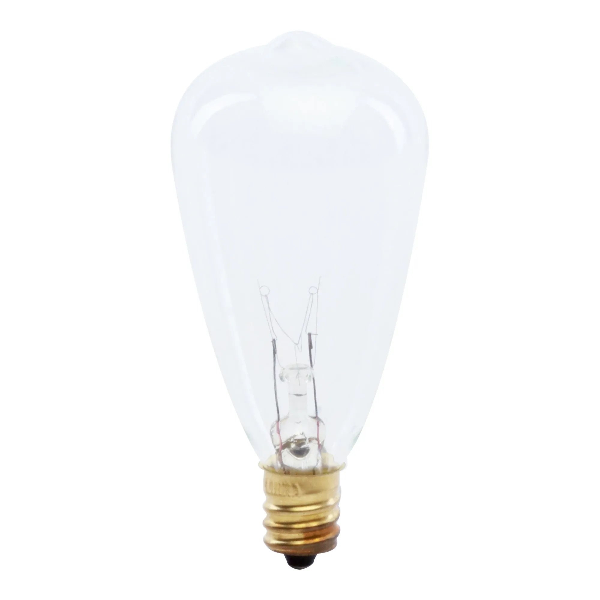 7W Replacement ST12 E12 Dimmable Cone Filament Clear Glass Vintage Edison Incandescent Light Bulb, Soft White (2-Pack)