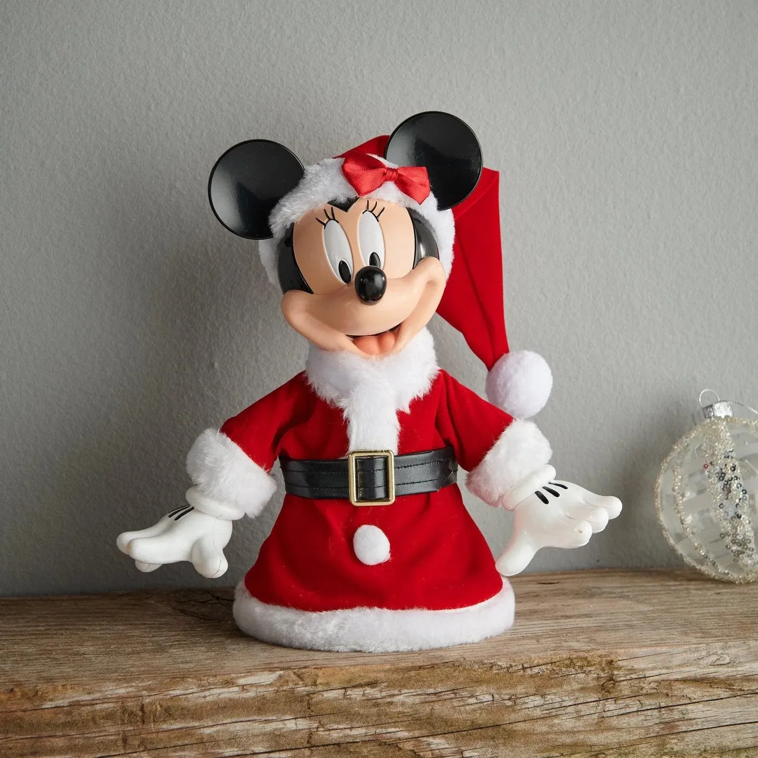 8" Minnie Mouse Santa Tree Topper