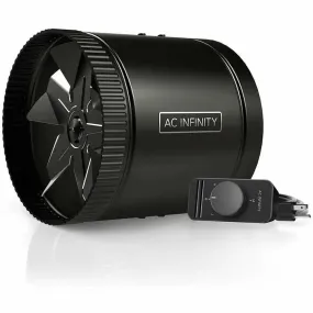 AC Infinity RAXIAL S8 Inline Booster Duct Fan with Speed Controller, 8"