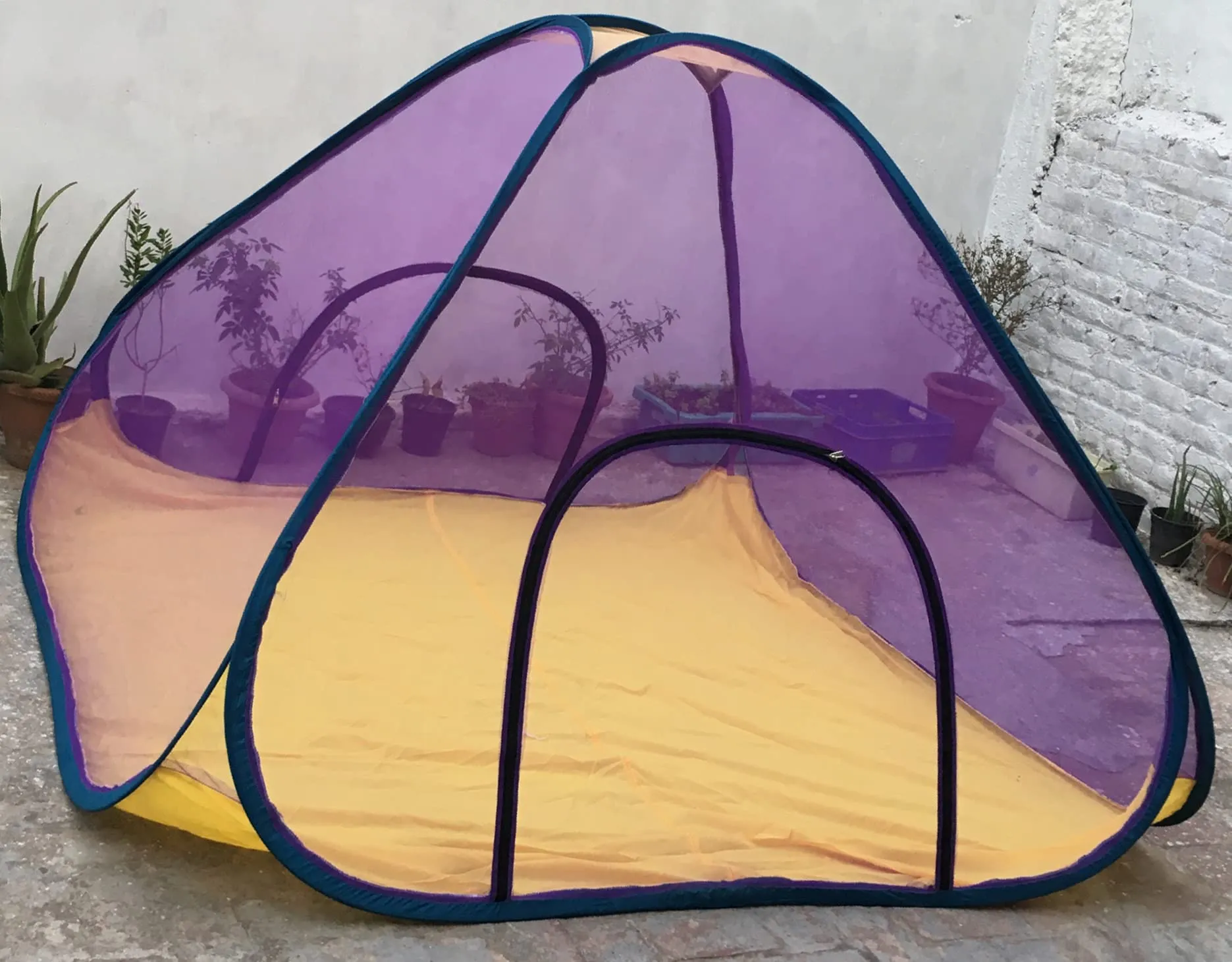 Aim Emporium Polyester Adults Double Bed Foldable Mosquito Net (Purple) (6.5'ft x 6.5'ft x 5'ft) Before Must Watch Product Video.