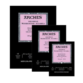 Arches Watercolour Pad 185gsm Hot Pressed