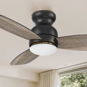 Arran Flush Mount Ceiling Fan with LED Light Kit and Remote 60 inch