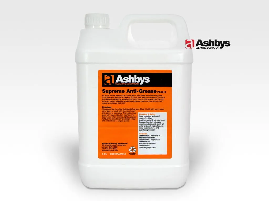 Ashbys Supreme Anti-Grease 5 Ltr