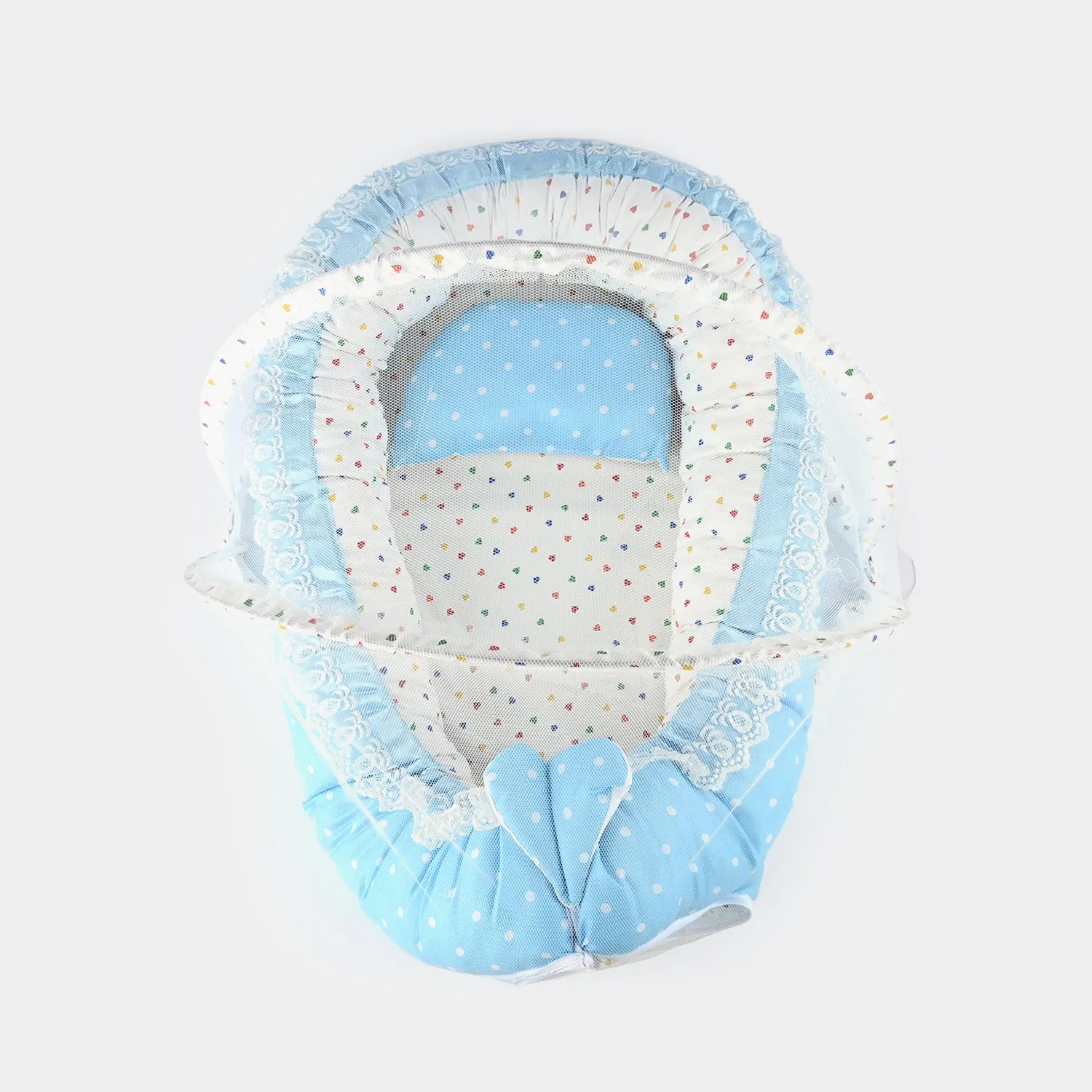 Baby Snuggle Bed Set 9pcs Polka Dot | Sky Blue