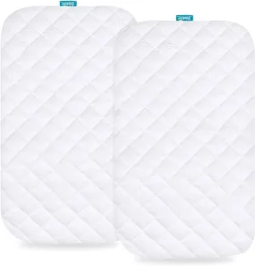 Bassinet Mattress Pad Cover - Fits Dream On Me Karley Bassinet, 2 Pack, Bamboo, Waterproof