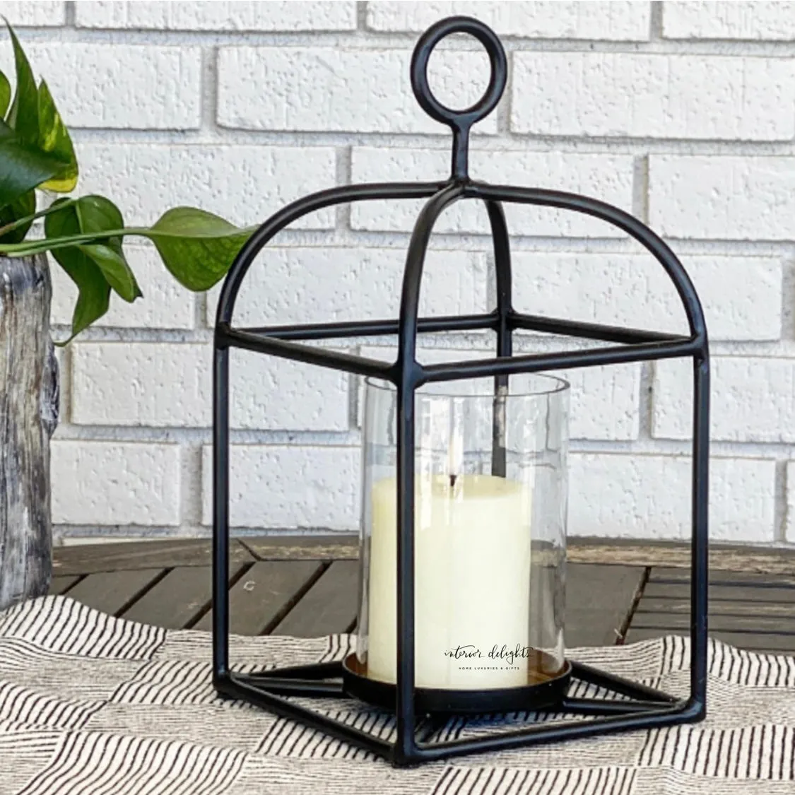 Black Square Indoor/Outdoor Lantern-Choose from  17" or 13"