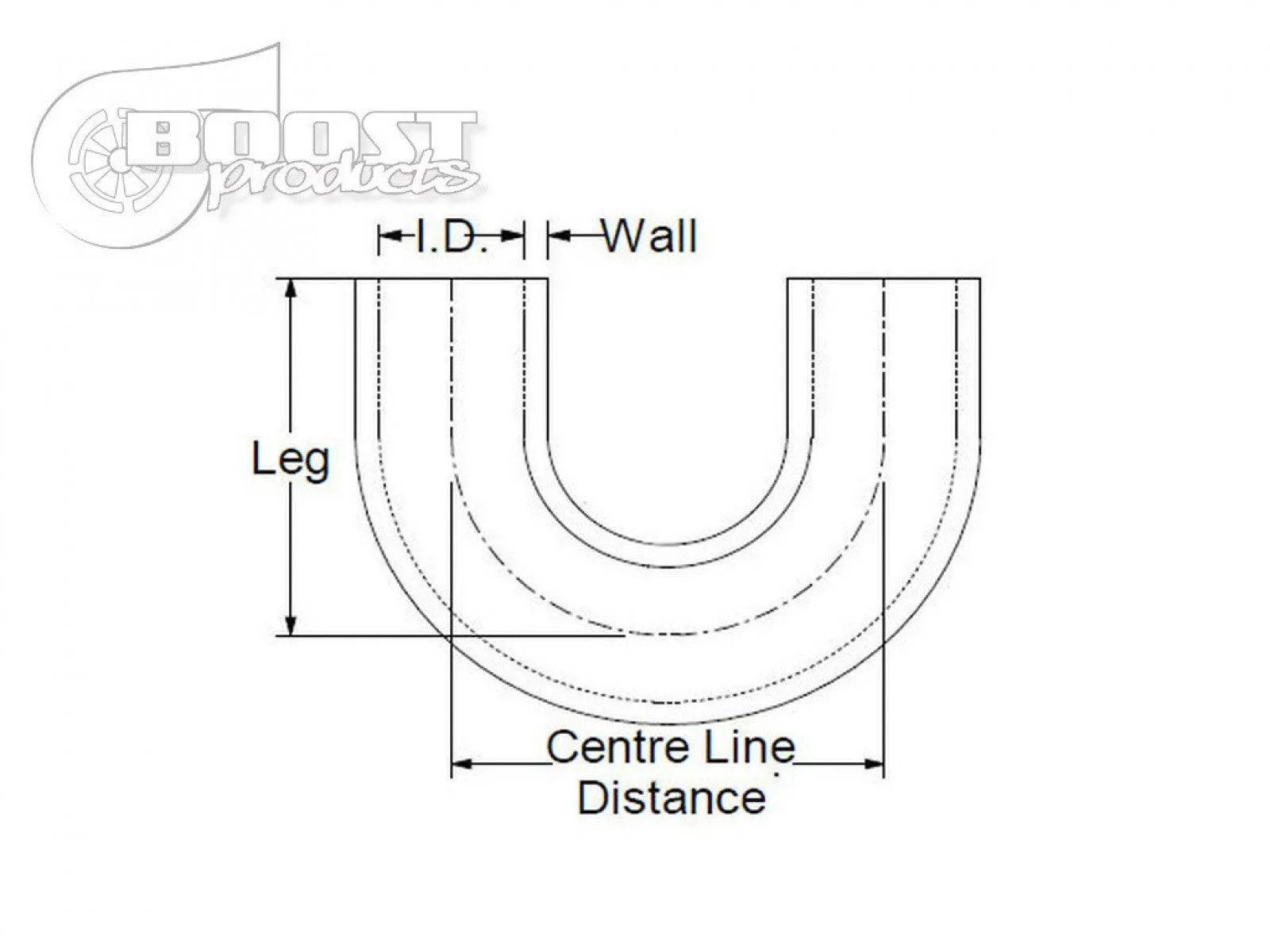 BOOST Products Silicone Elbow 180 Degrees, 35mm (1-3/8") ID, Black