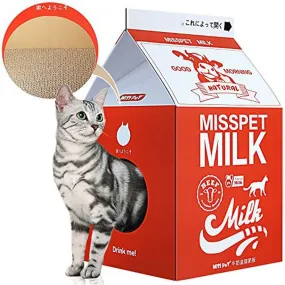 Cat Condo Scratcher Post Cardboard  Milk Box Shape -red