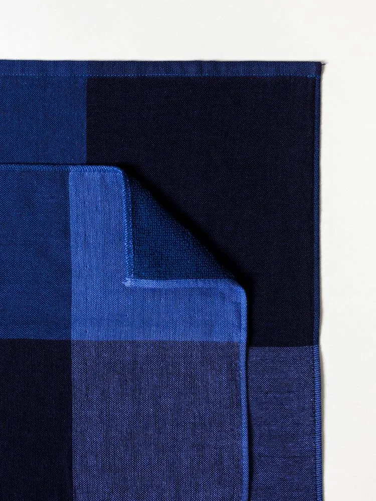 Chambray Block Towel, Blue/Black