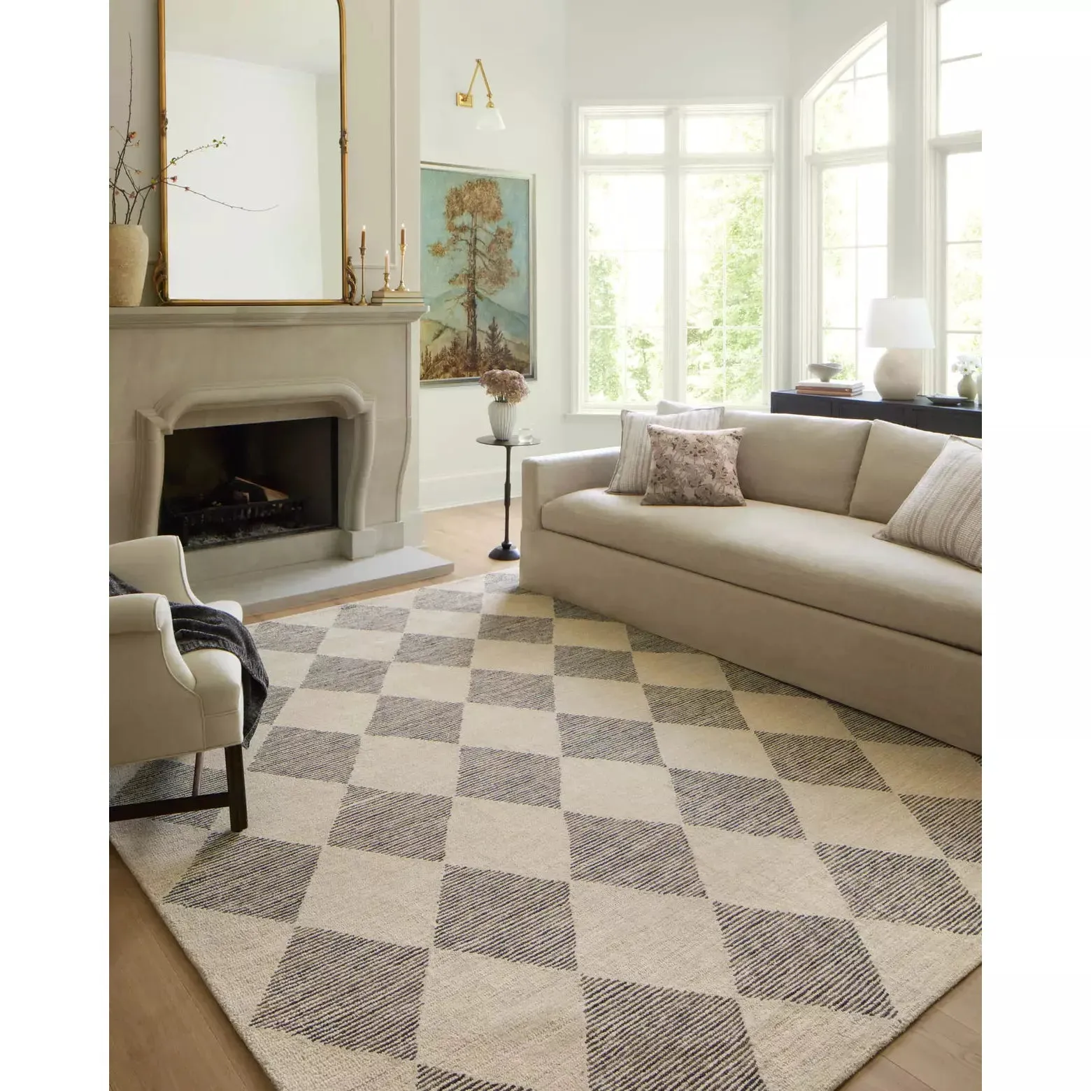 Chris Loves Julia Francis Beige/Charcoal Rug