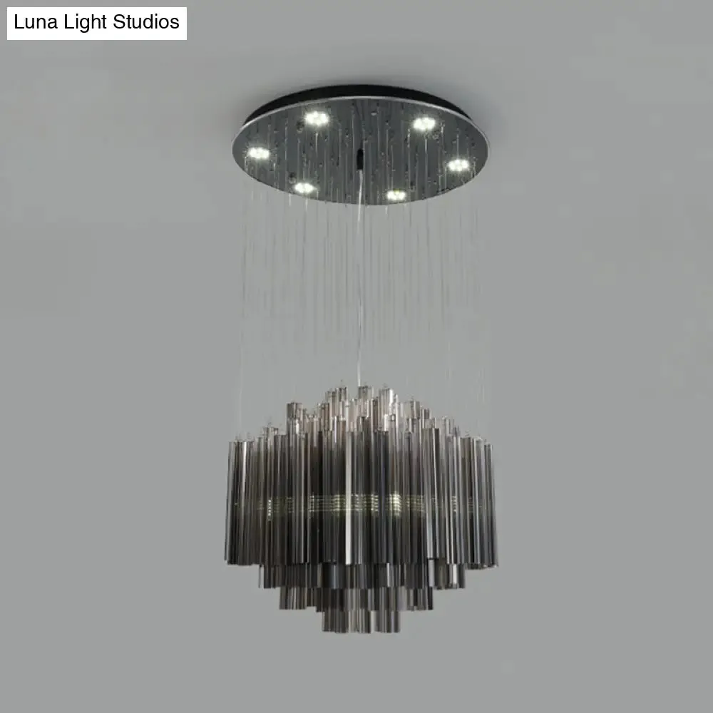 Contemporary Black Crystal LED Hexagon Pendant Light - 31.5"/35.5" Width Ceilng Fixture