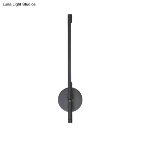 Contemporary LED Sconce Light - Metal and Acrylic Shade - Black/White Tubular Wall Mount - Warm/White Light