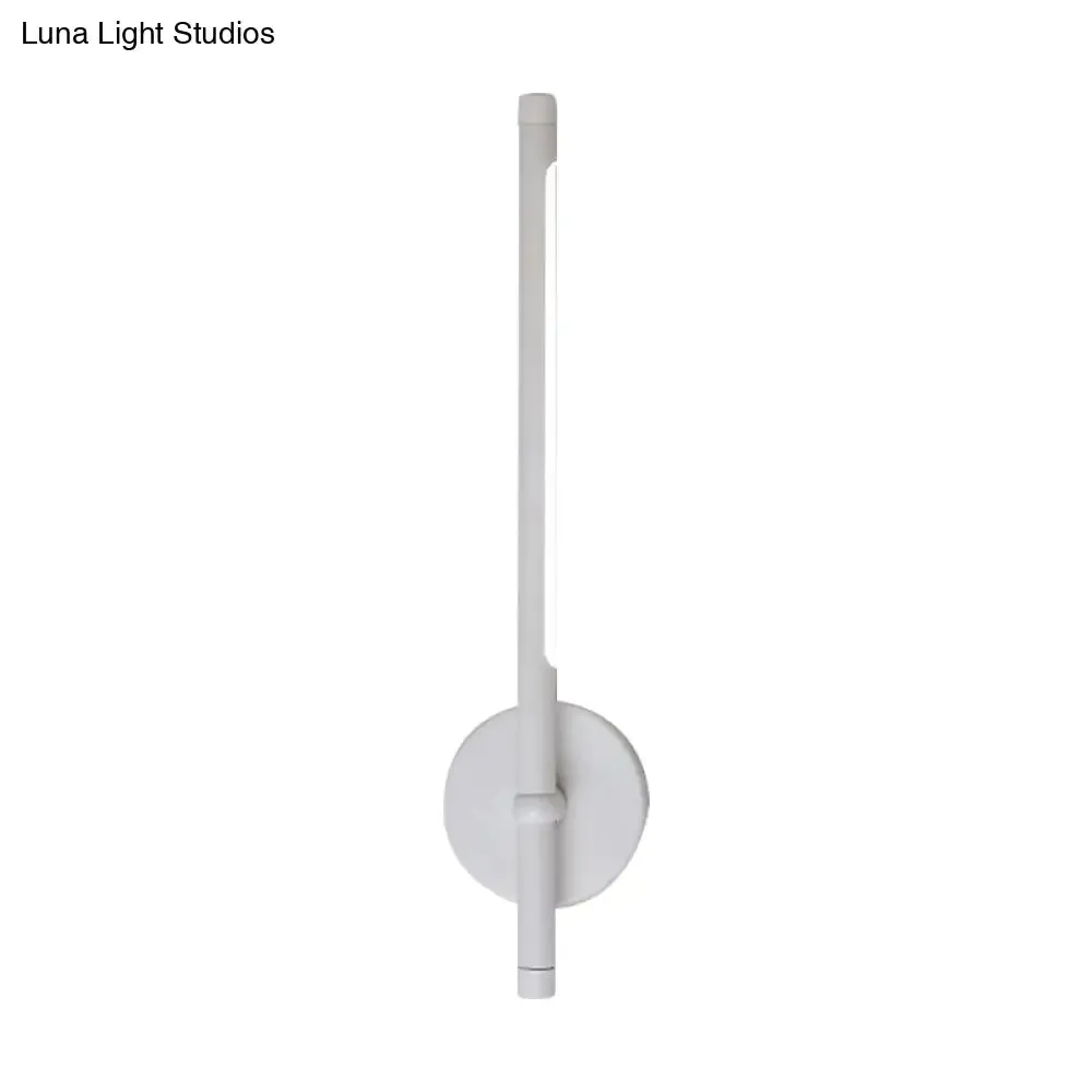 Contemporary LED Sconce Light - Metal and Acrylic Shade - Black/White Tubular Wall Mount - Warm/White Light