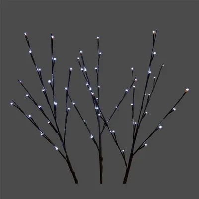 Cool White Lighted Branch Set of 3