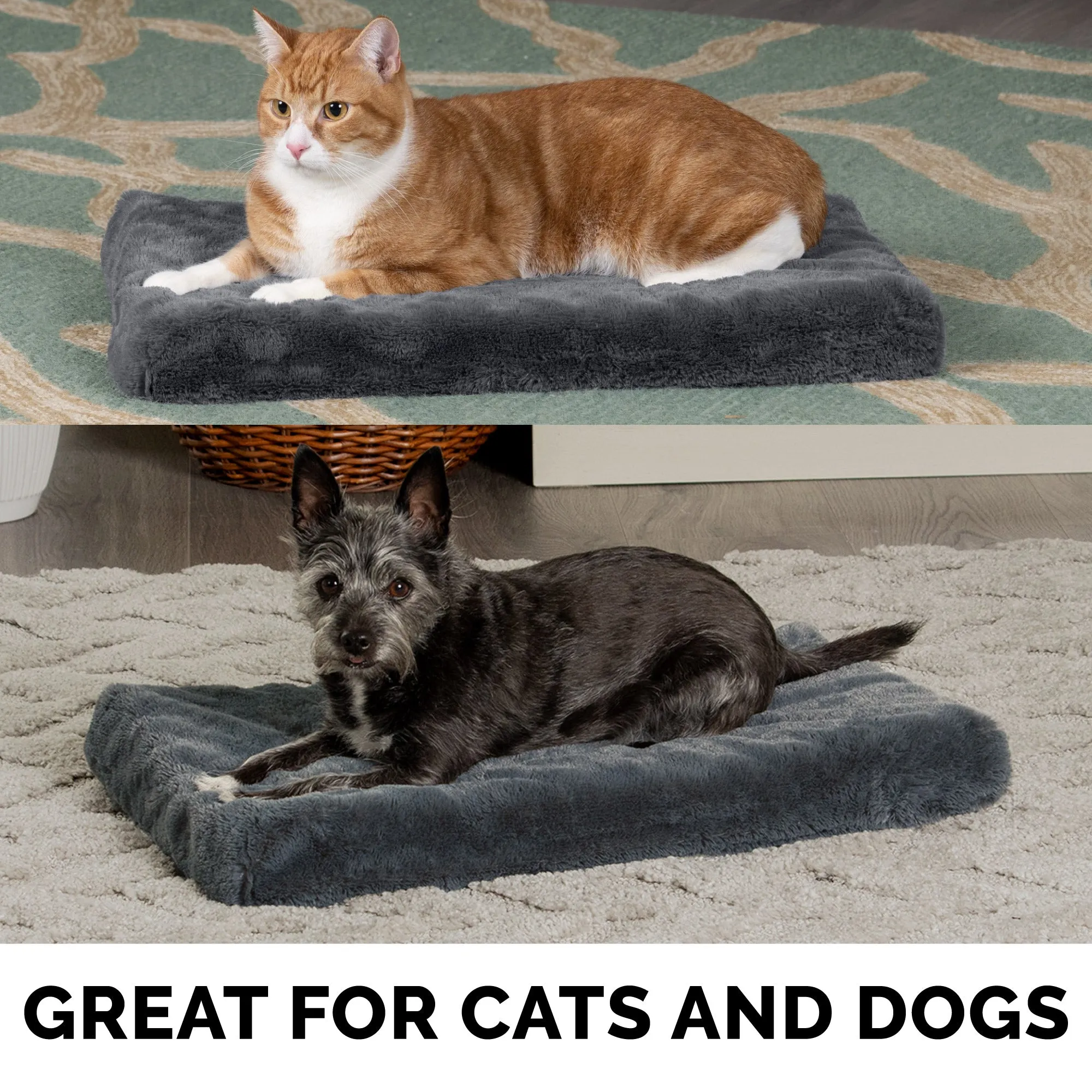 Crate Mat - Plush Faux Fur Orthopedic Pet Bed