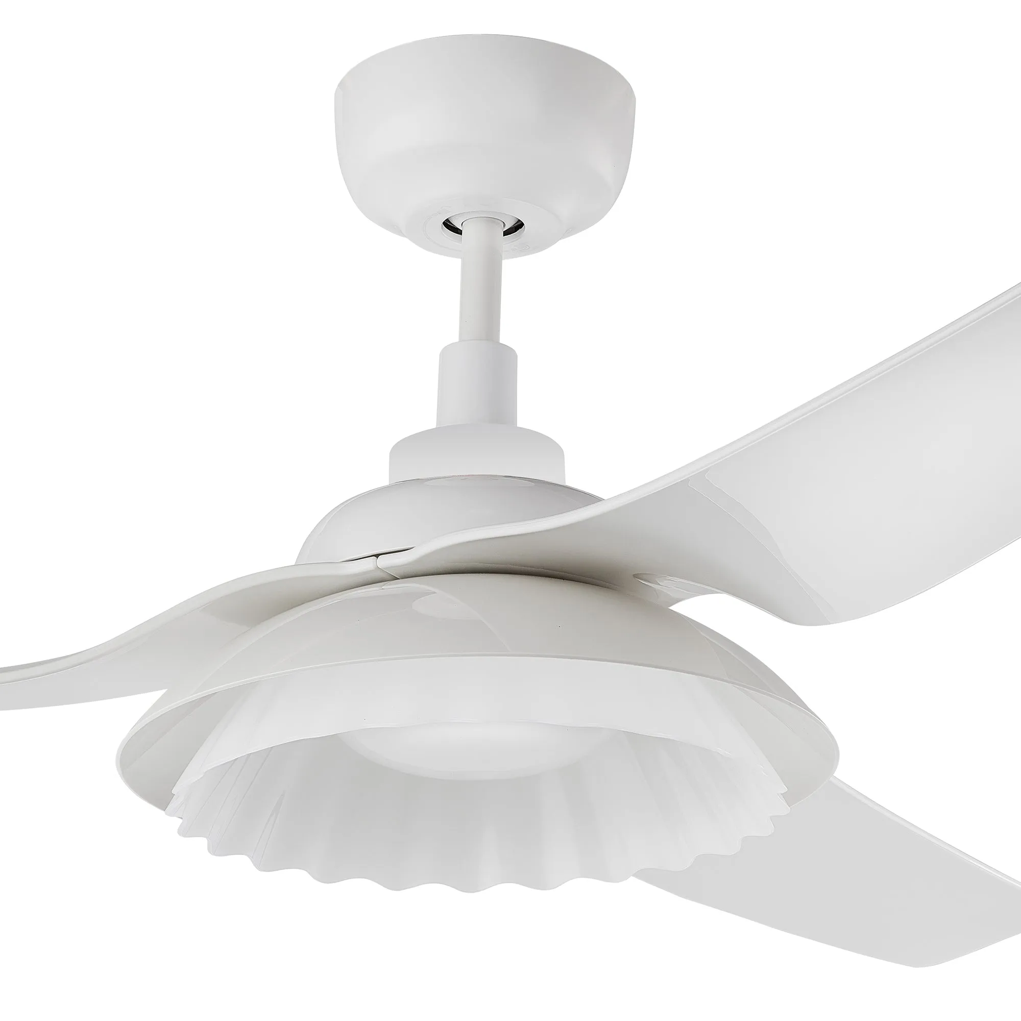 Daisy Smart White Ceiling Fan with LED Light and Remote 52"